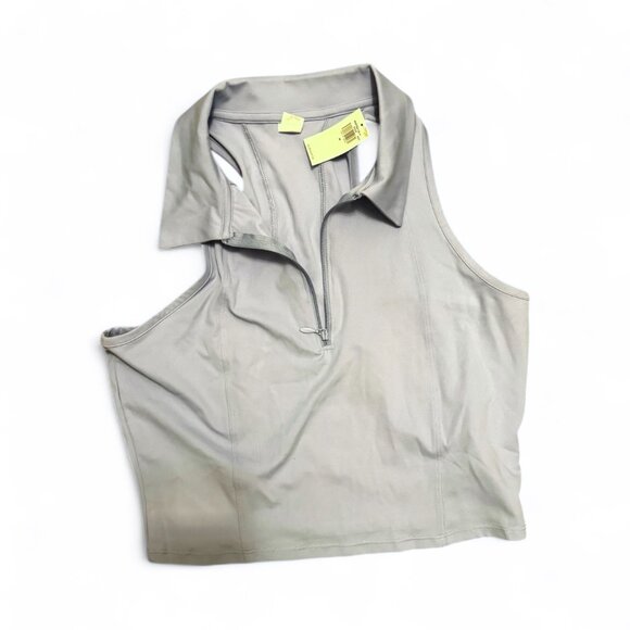 NWT Old Navy Active Blue Zip Front Racerback Top – Size M – Preppy Golf Vibes - Picture 2 of 8